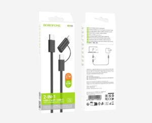 BX104 Borofone 60W two-in-one charging data cable Type-C to Type-C/iP