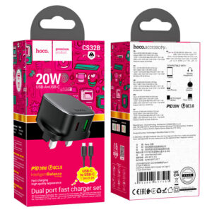 CS32B Hoco PD20W+QC3.0 charger set