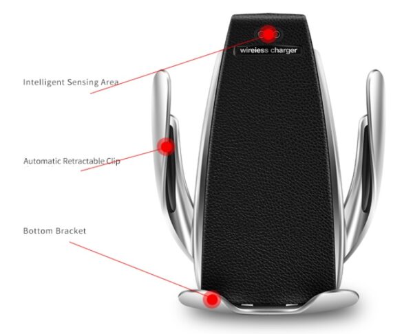 Car Wireless Charger 10W Induction Car Fast Wireless Charging With Car Phone Holder S5 - Image 3