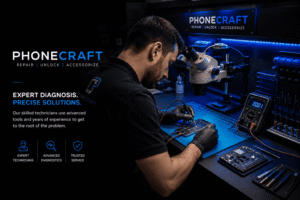 Phone repair cost Bristol — technician diagnosing a faulty handset
